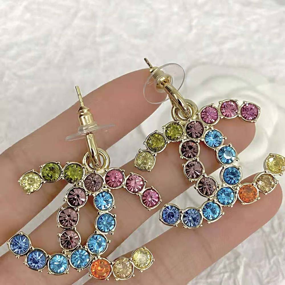 Chanel Women Pendant Earrings in Metal and Strass