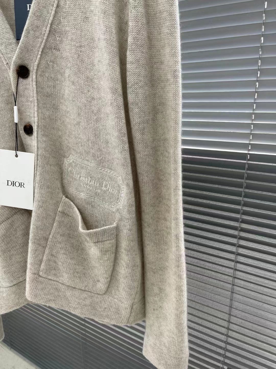 Dior Women CD Christian Dior Couture Cardigan Beige Cashmere Jersey