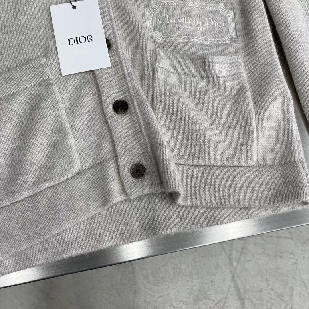 Dior Women CD Christian Dior Couture Cardigan Beige Cashmere Jersey