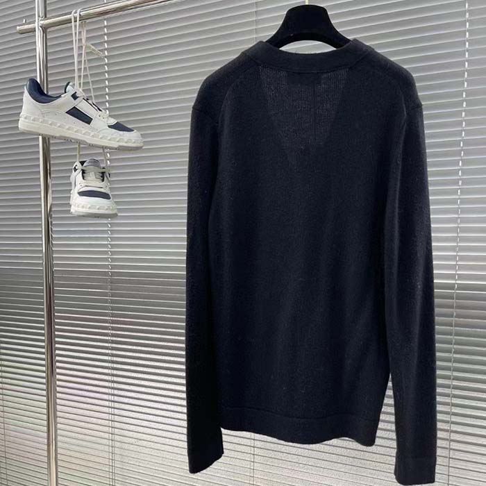Dior Men CD Christian Dior Couture Cardigan Black Cashmere Jersey
