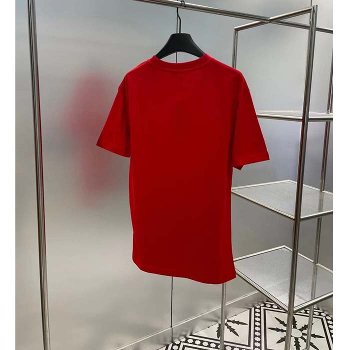 Dior Men CD Christian Dior Couture Relaxed-Fit T-Shirt Red Organic Cotton Jersey Reference 413J696C0554_C380