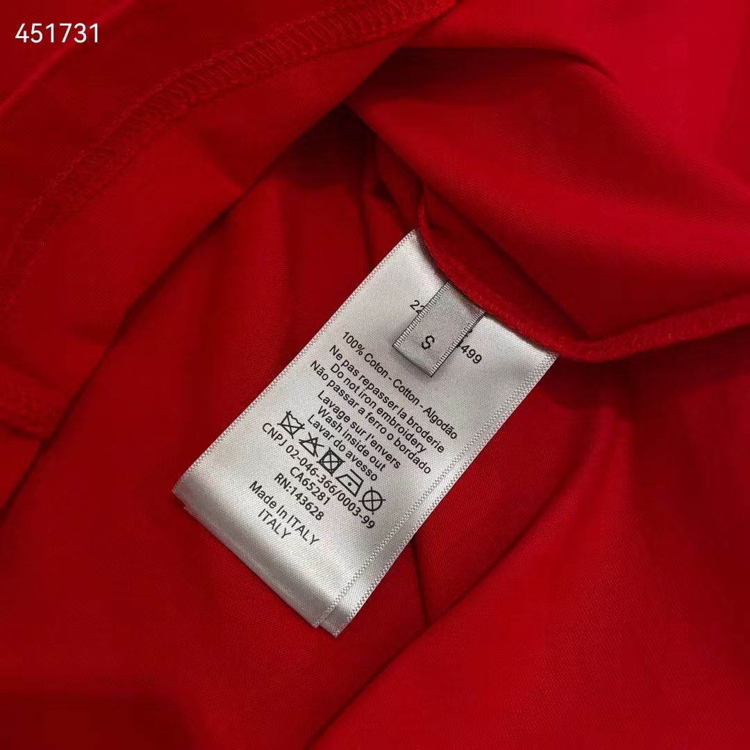 Dior Men CD Christian Dior Couture Relaxed-Fit T-Shirt Red Organic Cotton Jersey Reference 413J696C0554_C380