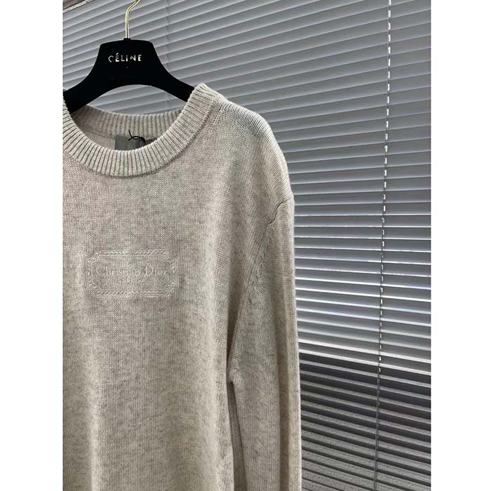 Dior Men CD Christian Dior Couture Sweater Beige Cashmere Jersey