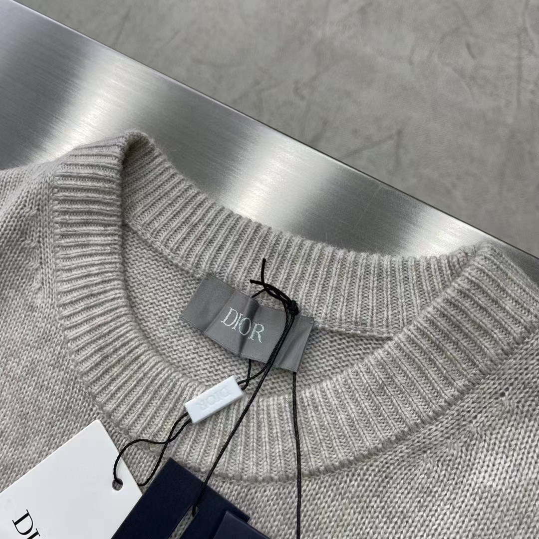 Dior Men CD Christian Dior Couture Sweater Beige Cashmere Jersey