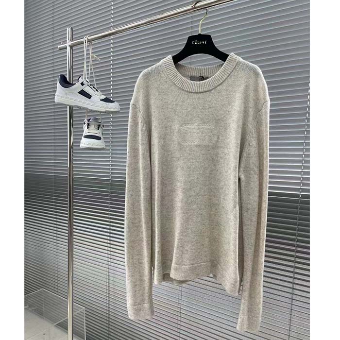 Dior Men CD Christian Dior Couture Sweater Beige Cashmere Jersey