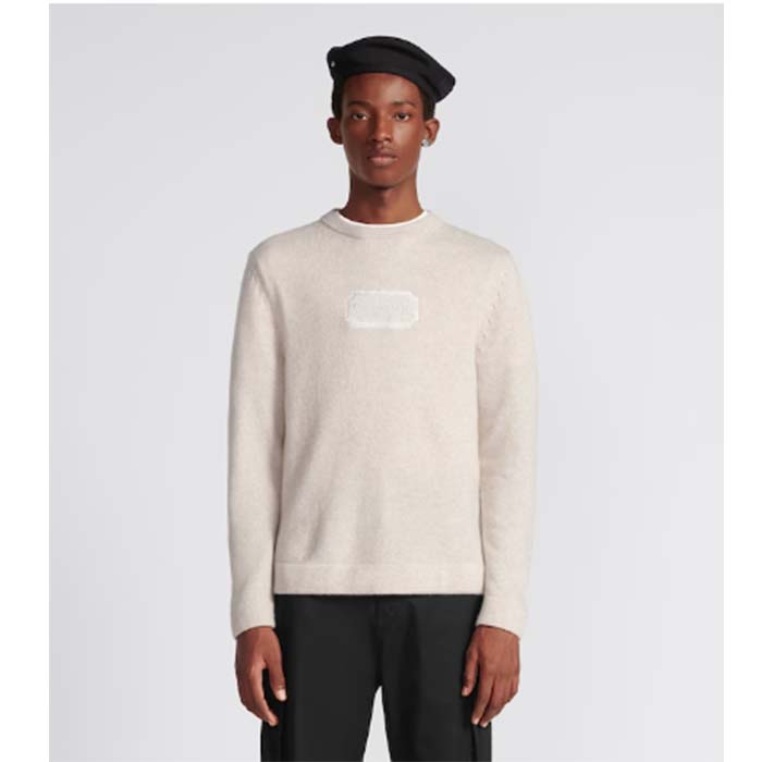 Dior Men CD Christian Dior Couture Sweater Beige Cashmere Jersey