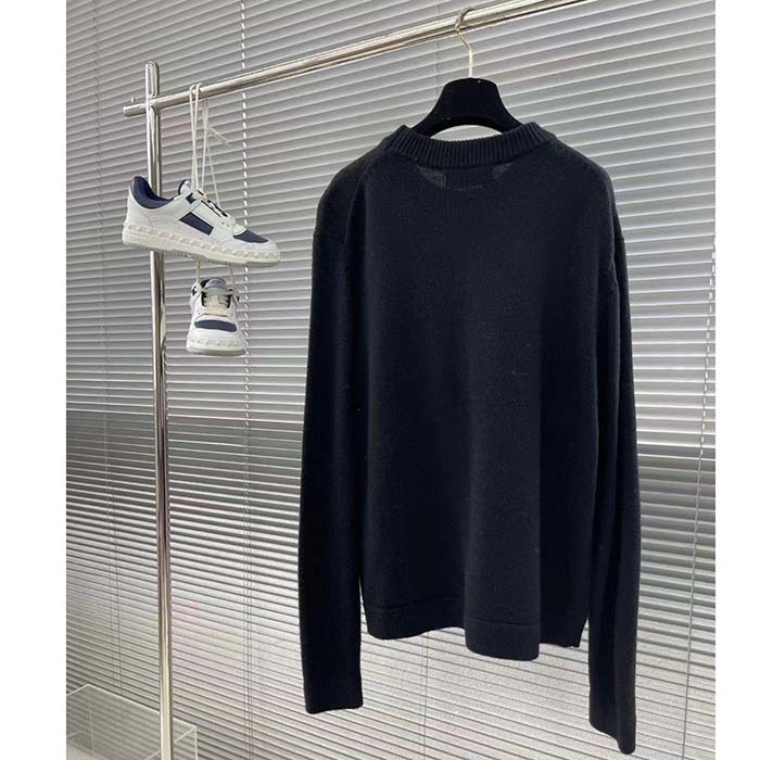 Dior Men CD Christian Dior Couture Sweater Black Cashmere Jersey