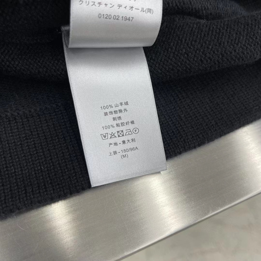 Dior Men CD Christian Dior Couture Sweater Black Cashmere Jersey