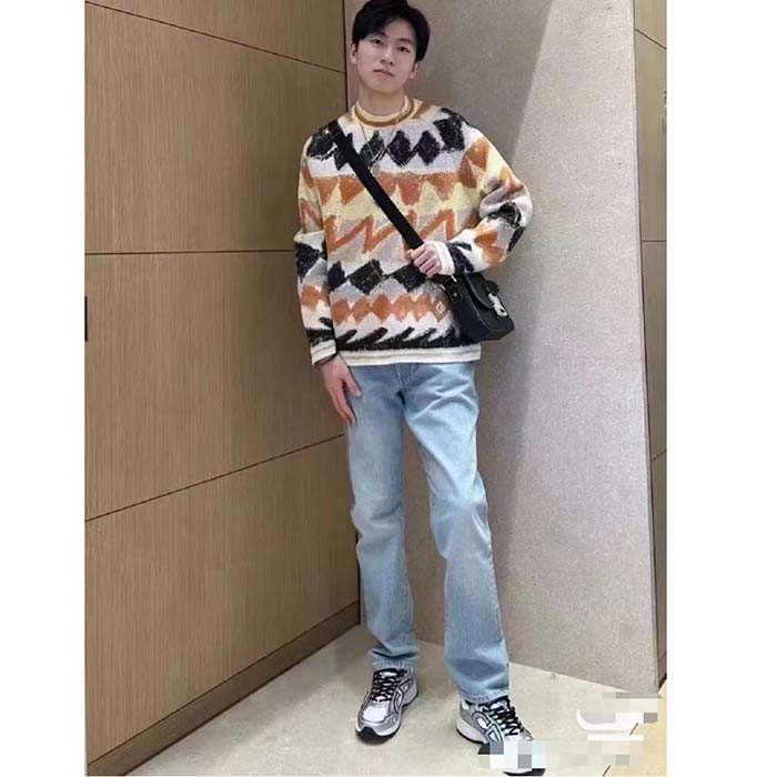 Dior Men CD Dior And Peter Doig Sweater Multicolor Wool Cashmere Jacquard
