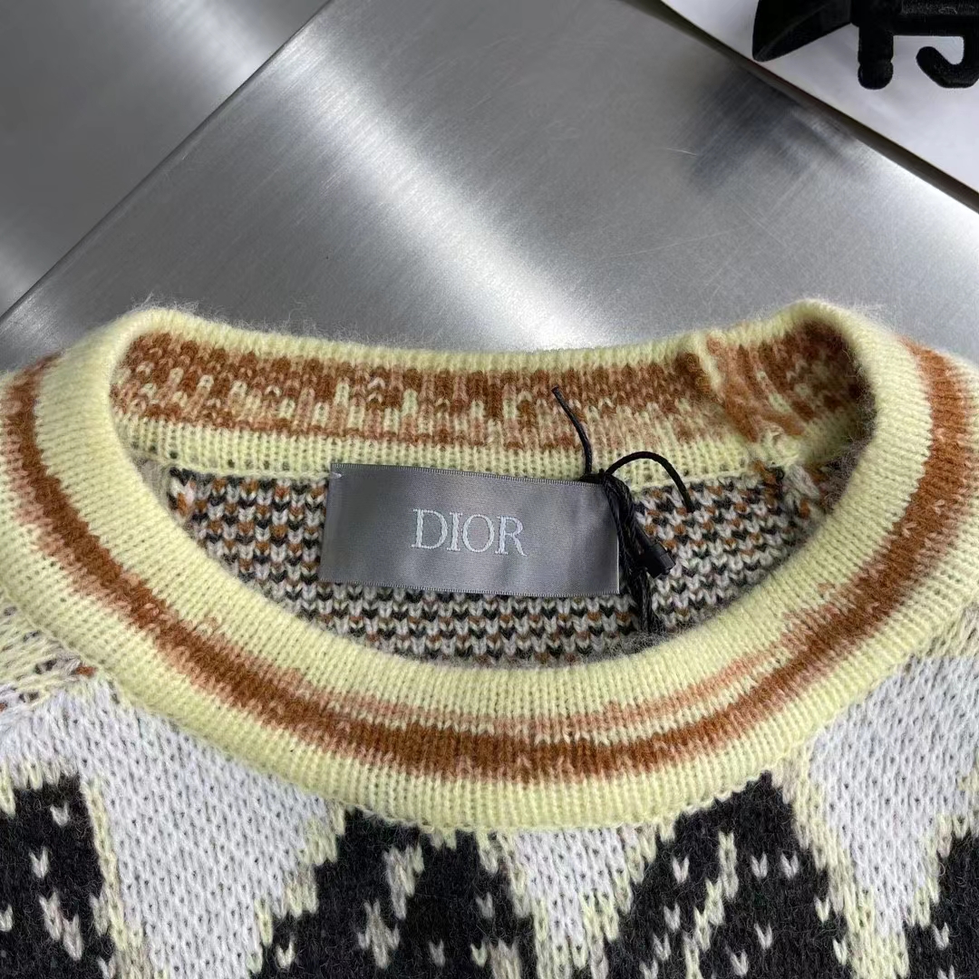 Dior Men CD Dior And Peter Doig Sweater Multicolor Wool Cashmere Jacquard