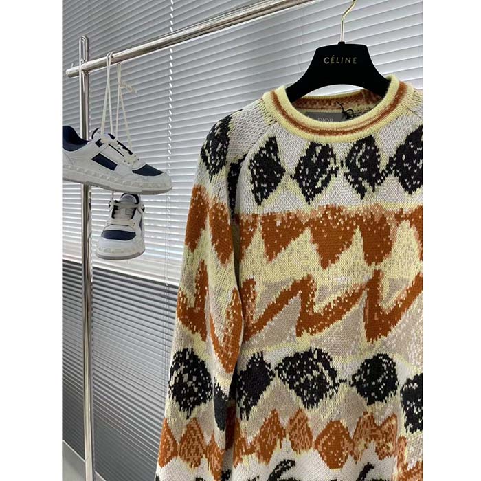 Dior Men CD Dior And Peter Doig Sweater Multicolor Wool Cashmere Jacquard
