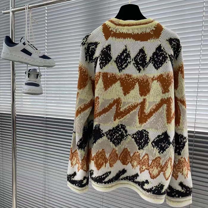 Dior Men CD Dior And Peter Doig Sweater Multicolor Wool Cashmere Jacquard