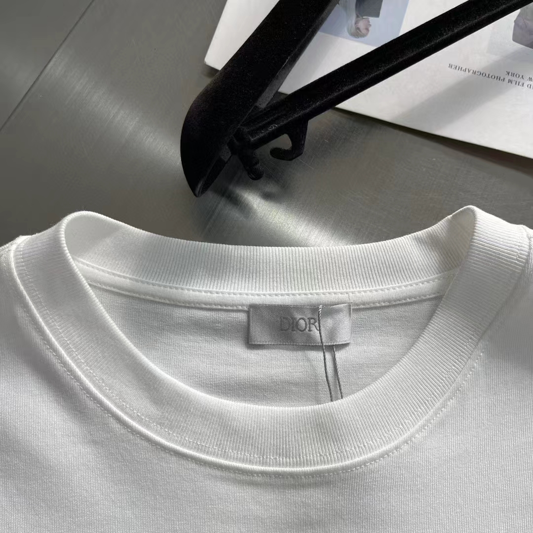 Dior Women CD Dior Otani Workshop Relaxed-Fit T-Shirt White Slub Cotton Jersey
