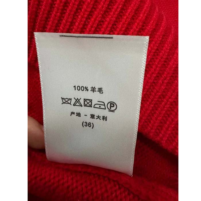 Dior Women CD Dior Otani Workshop Sweater Red Wool Cashmere Jersey