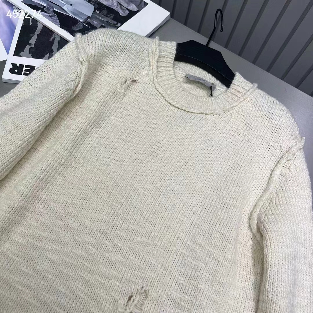 Dior Men CD Dior Otani Workshop Sweater White Wool Cashmere Jersey Reference: 413M651AT742_C089