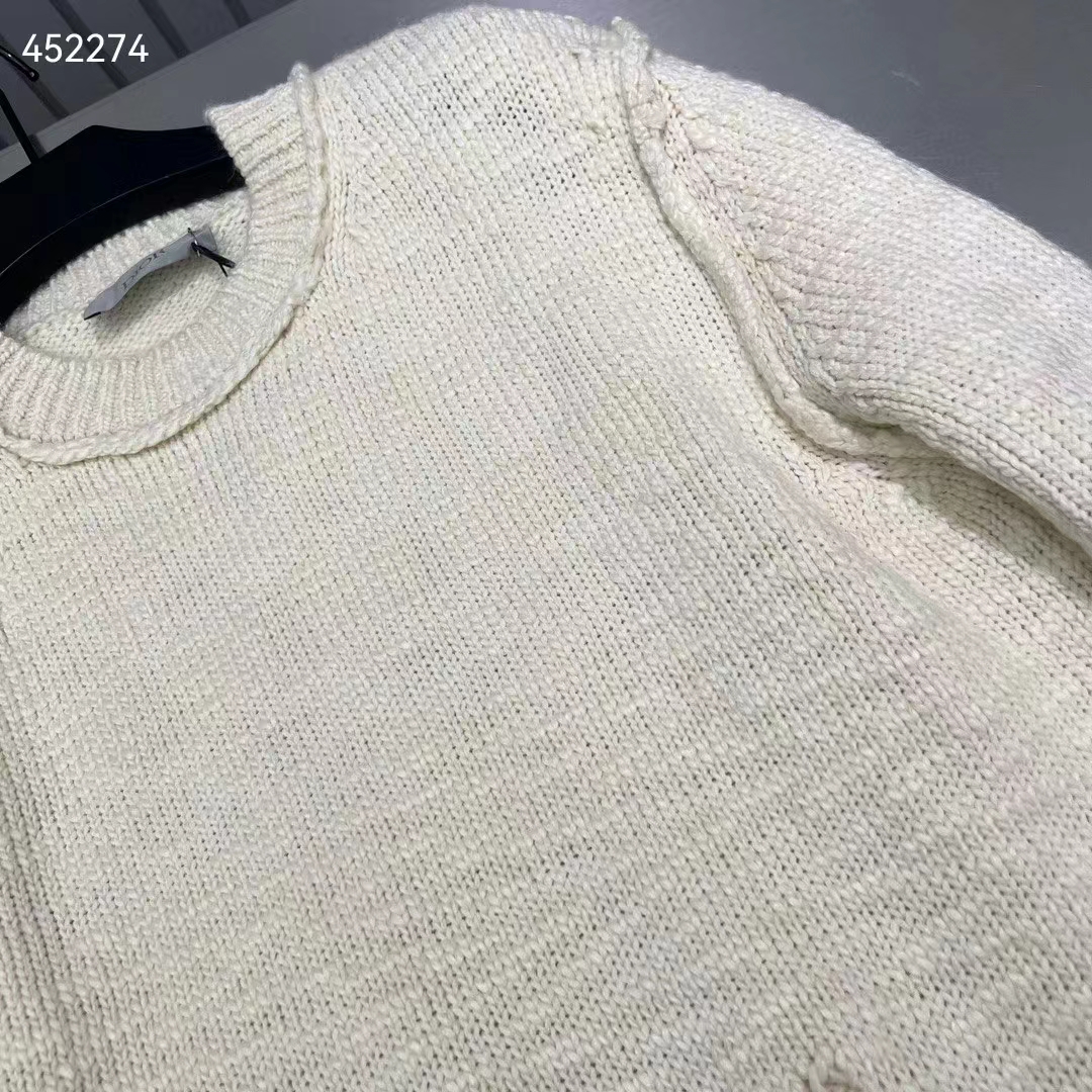 Dior Men CD Dior Otani Workshop Sweater White Wool Cashmere Jersey Reference: 413M651AT742_C089