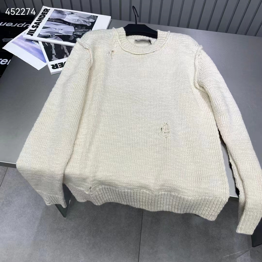 Dior Men CD Dior Otani Workshop Sweater White Wool Cashmere Jersey Reference: 413M651AT742_C089