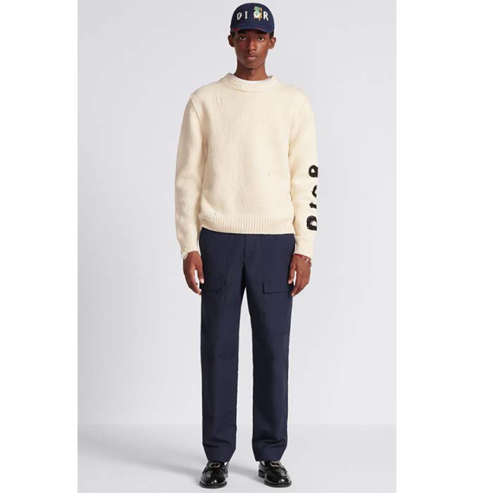 Dior Men CD Dior Otani Workshop Sweater White Wool Cashmere Jersey Reference: 413M651AT742_C089