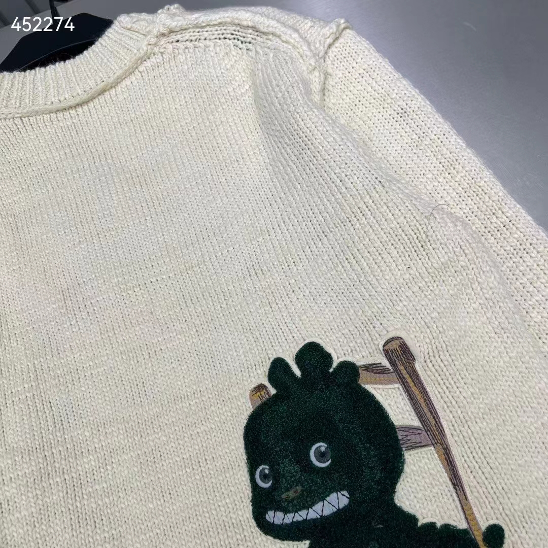 Dior Men CD Dior Otani Workshop Sweater White Wool Cashmere Jersey Reference: 413M651AT742_C089