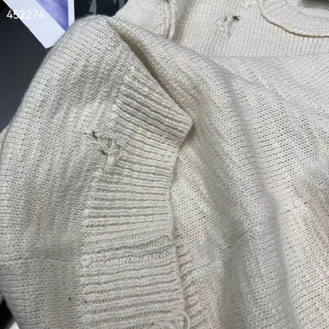 Dior Men CD Dior Otani Workshop Sweater White Wool Cashmere Jersey Reference: 413M651AT742_C089