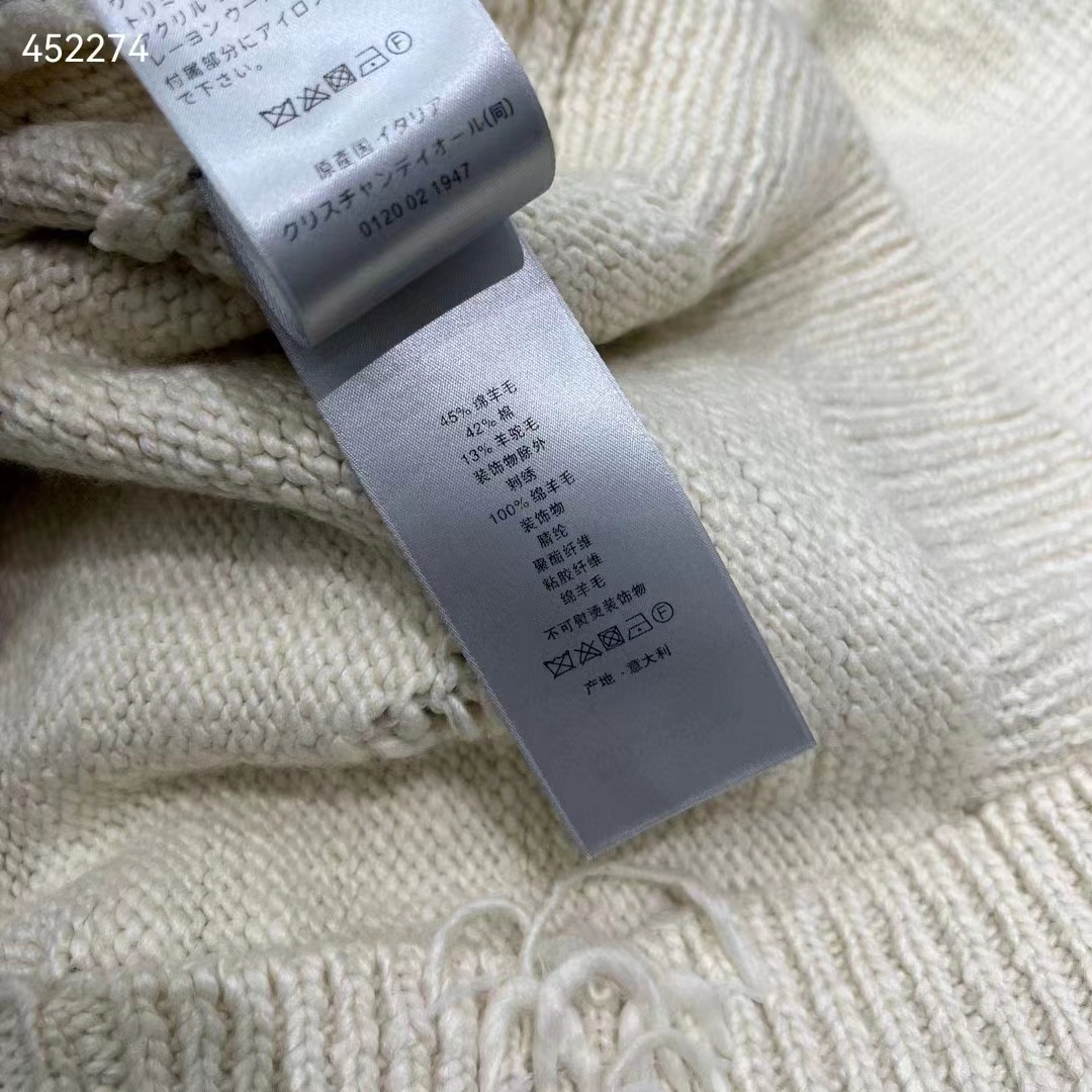 Dior Men CD Dior Otani Workshop Sweater White Wool Cashmere Jersey Reference: 413M651AT742_C089