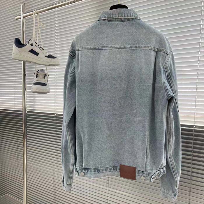 Dior Men CD MKII Jacket Light Blue Cotton Twill Laser-Faded Vintage Effect Heavy-Weight Denim