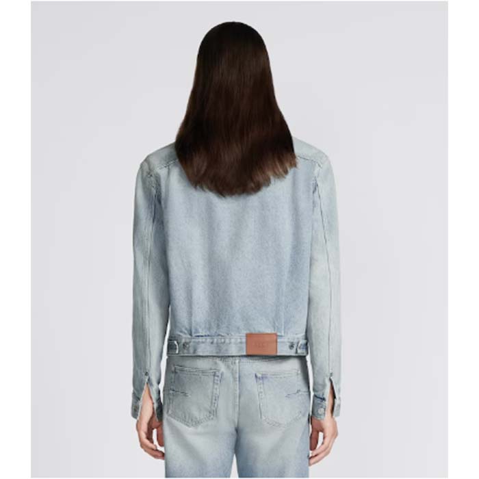 Dior Men CD MKII Jacket Light Blue Cotton Twill Laser-Faded Vintage Effect Heavy-Weight Denim