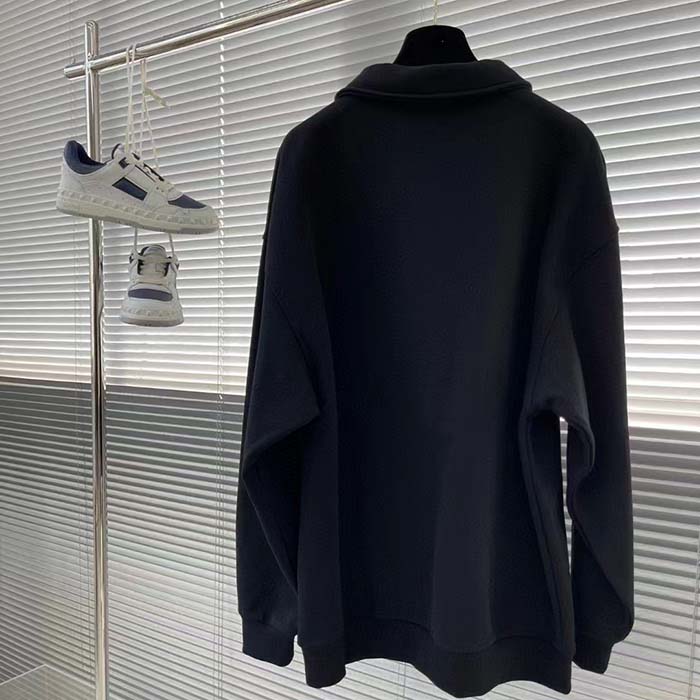 Dior Men CD Zipped Jacket Blue Virgin Wool Blend Viscose Spread Collar