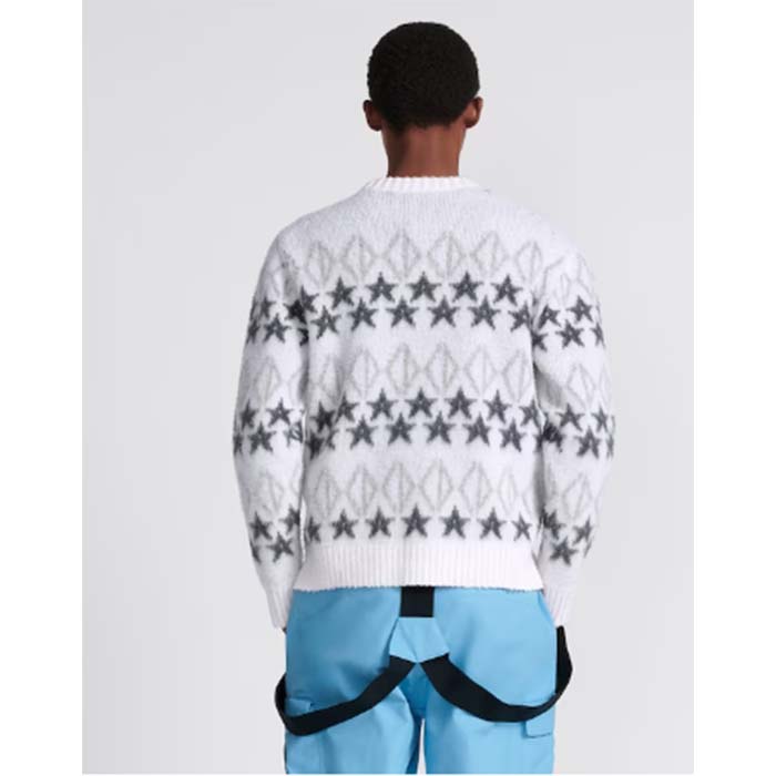 Dior Men Dior And Peter Doig CD Diamond Sweater Gray Wool Jacquard
