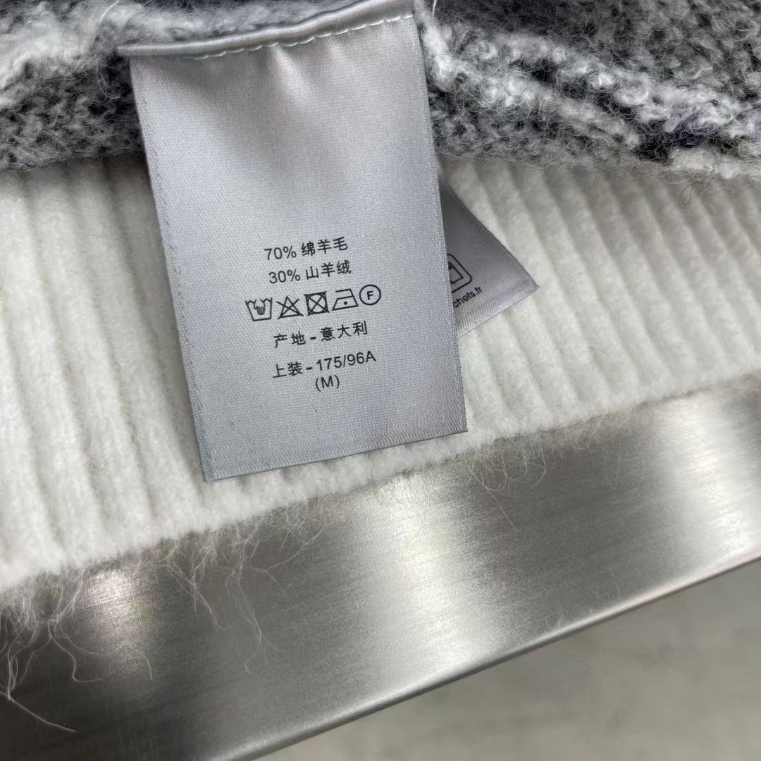 Dior Women Dior And Peter Doig CD Diamond Sweater Gray Wool Jacquard