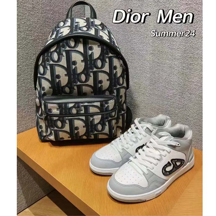 Dior Unisex CD Rider Backpack Beige Black Maxi Dior Oblique Jacquard
