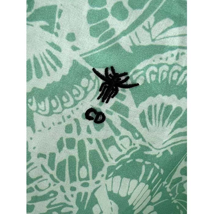 Dior Men CD Blouse Melocoton Sea Green Cotton Voile with Allover Butterfly Motif