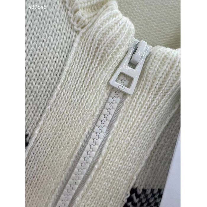 Dior Men CD Dioralps Vest White Wool Cashmere Knit Three-Tone Butterfly Motif Reference: 414G19AM124_X0878