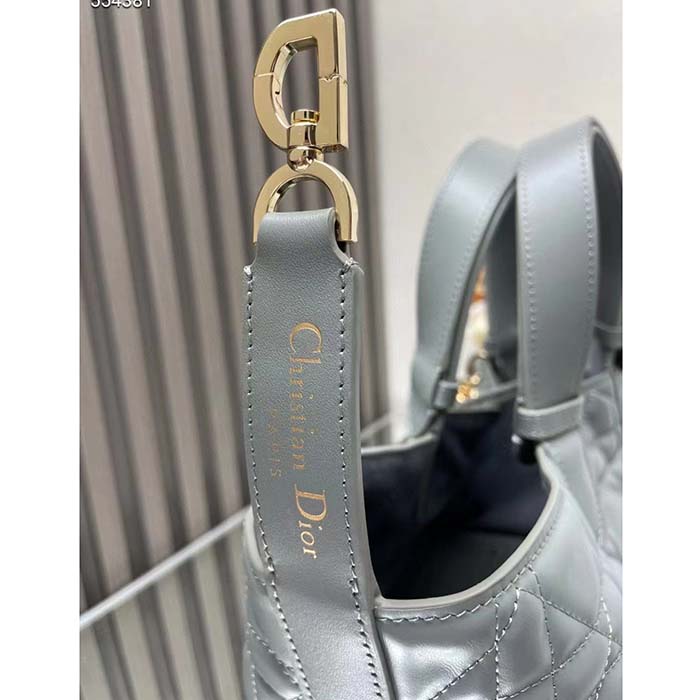 Dior Women CD Medium Dior Toujours Bag Stone Gray Macrocannage Calfskin Reference M2821OSHJ_M41G