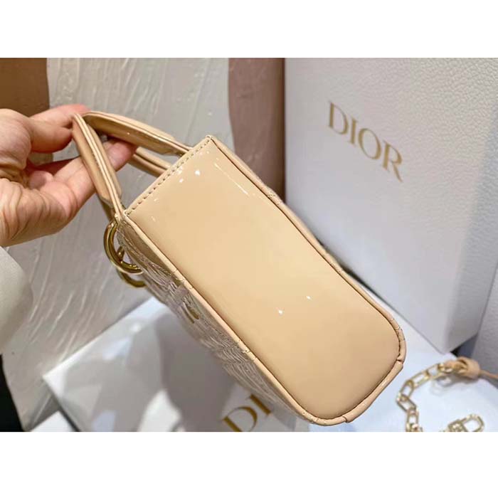 Dior Women CD Medium Lady D-Joy Bag Sand-Colored Cannage Lambskin