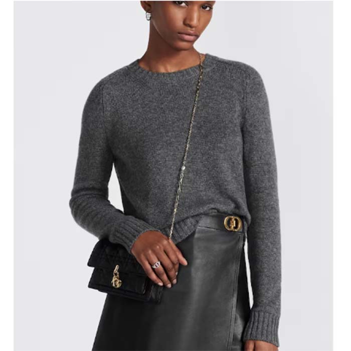 Dior Women CD Miss Dior Chain Pouch Black Cannage Lambskin