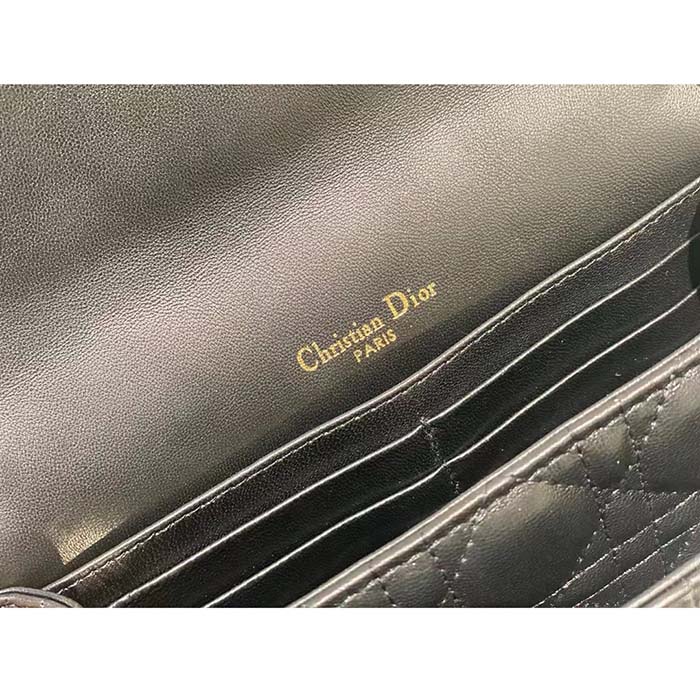 Dior Women CD Miss Dior Chain Pouch Black Cannage Lambskin