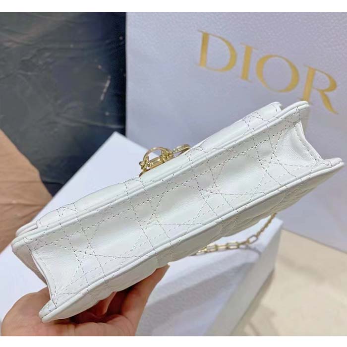 Dior Women CD Miss Dior Chain Pouch Latte Cannage Lambskin
