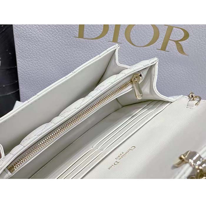 Dior Women CD Miss Dior Chain Pouch Latte Cannage Lambskin