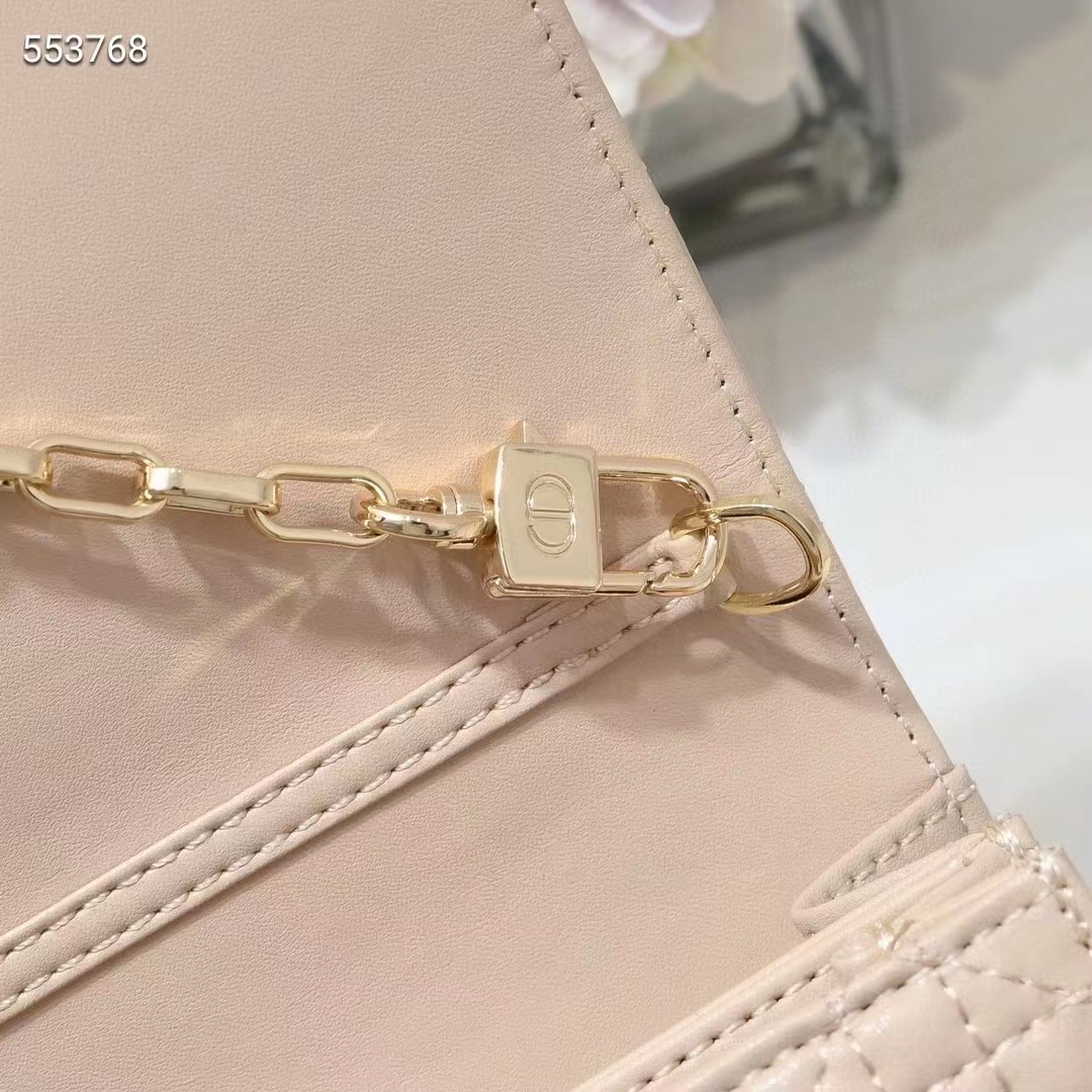 Dior Women CD Miss Dior Top Handle Bag Melocoton Biscuit Cannage Lambskin