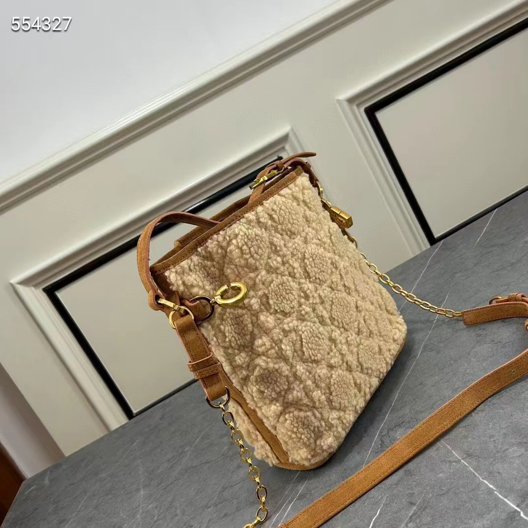 Dior Women CD Small C’est Dior Bag Natural Cannage Shearling Reference: M2272UMGB_M925