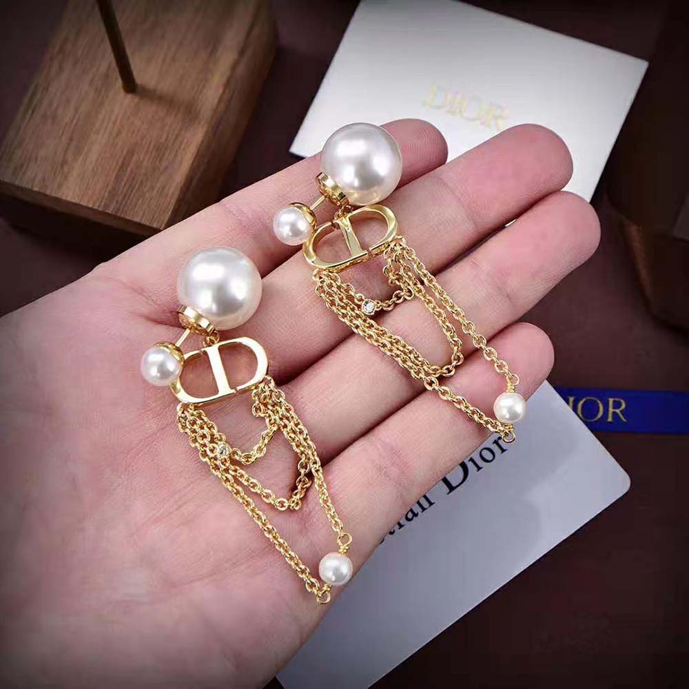 Dior Women Tribales Earrings Gold-Finish Metal