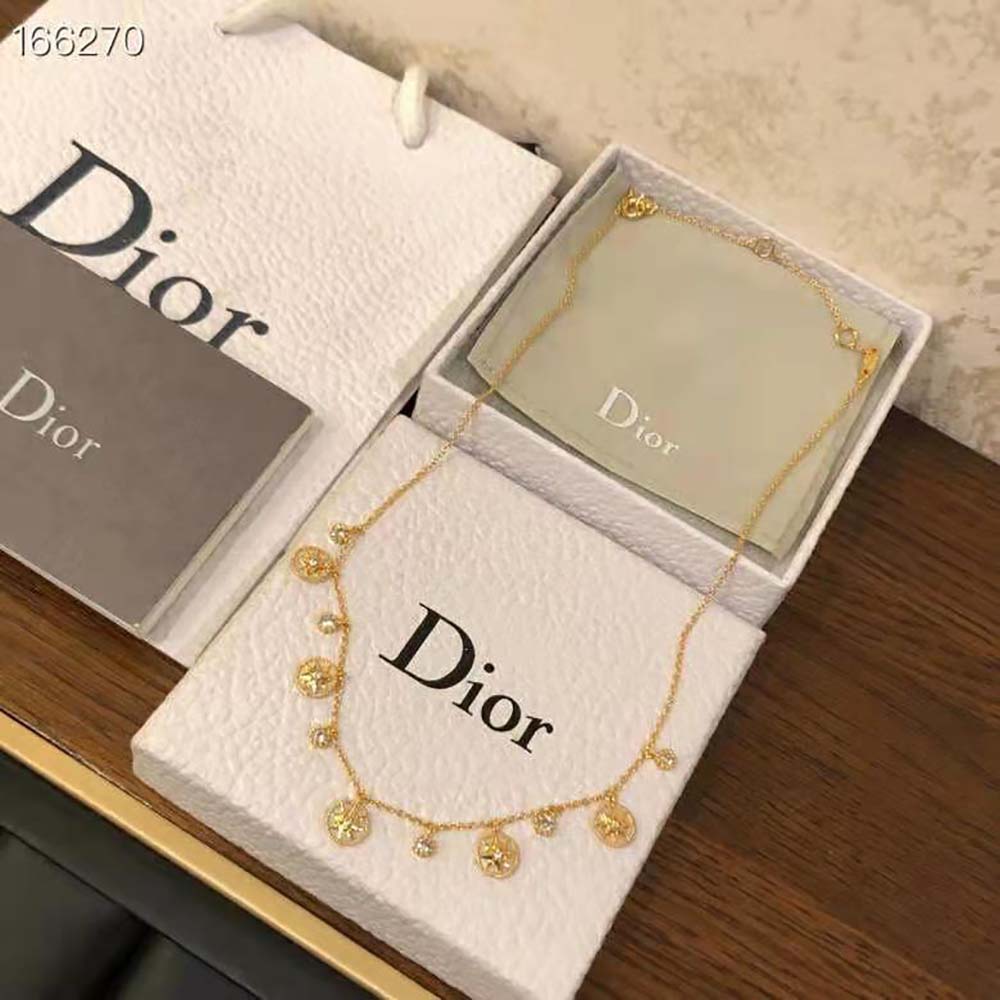Dior Women Rose Des Vents Necklace Yellow Gold Diamonds and Mother-of-pearl