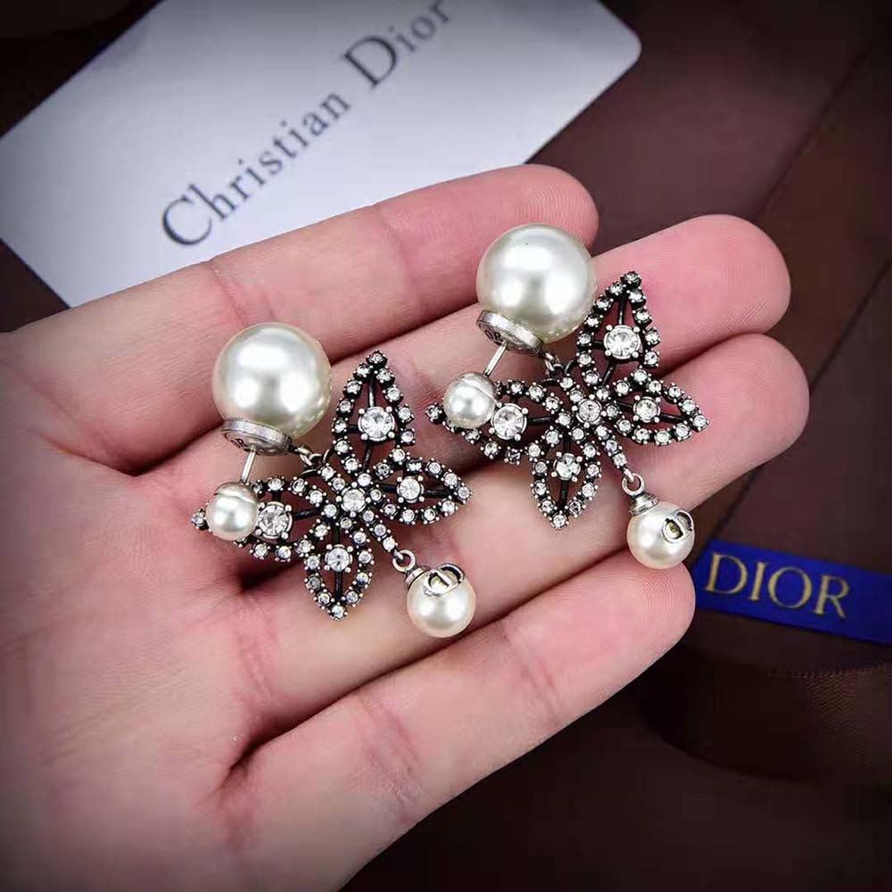 Dior Women Tribales Earrings Antique Silver-Finish Metal