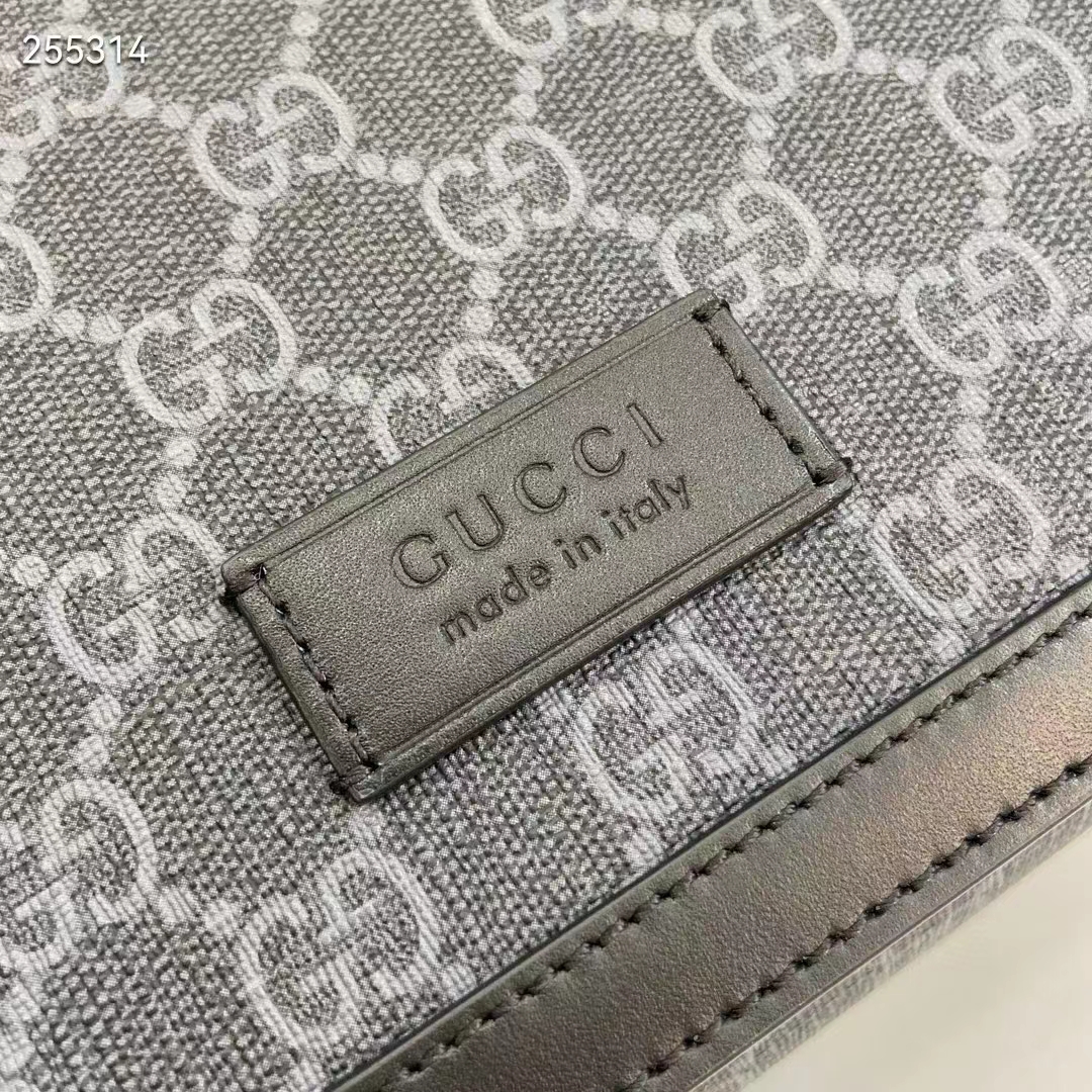 Gucci GG Unisex Ophidia GG Crossbody Bag GG Black Supreme Canvas Leather