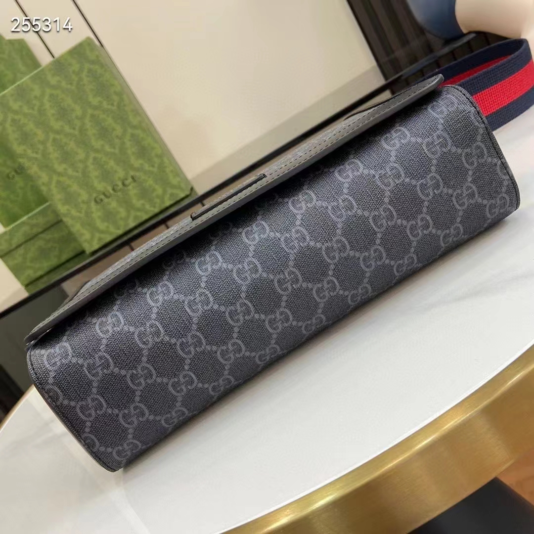 Gucci GG Unisex Ophidia GG Crossbody Bag GG Black Supreme Canvas Leather