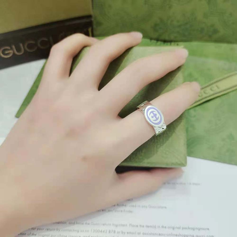 Gucci Unisex Interlocking G Enamel Ring