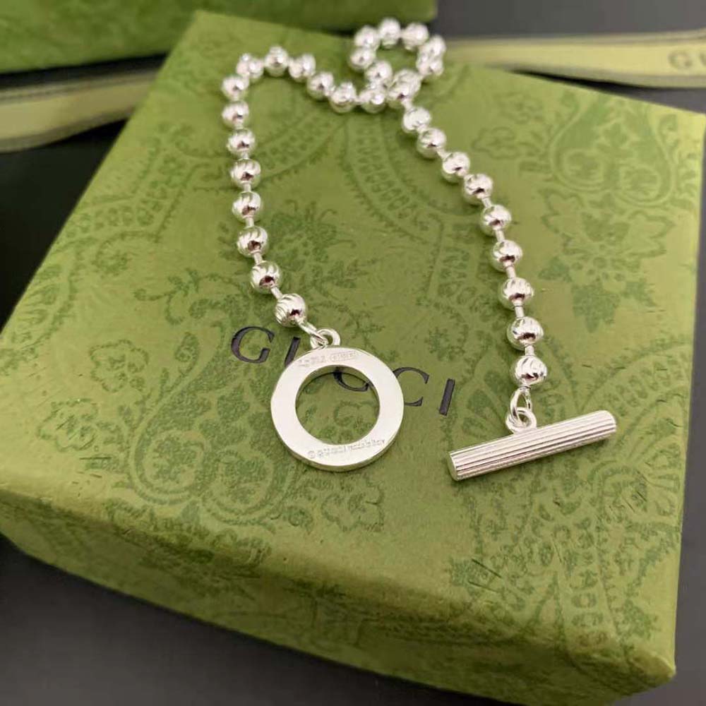 Gucci Unisex Silver Boule Chain Bracelet