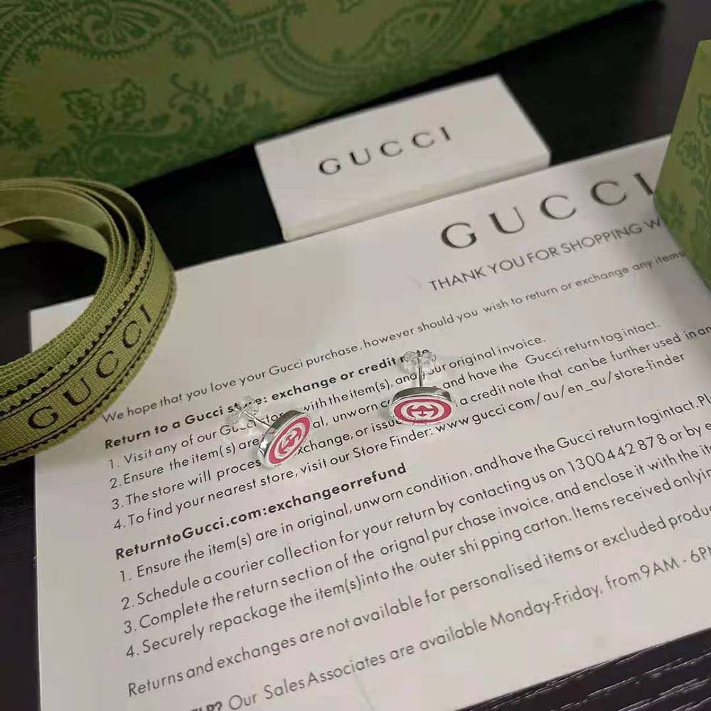 Gucci Women Interlocking G Enamel Earrings