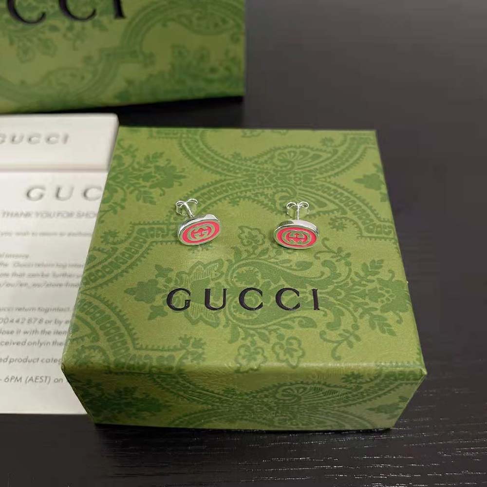 Gucci Women Interlocking G Enamel Earrings